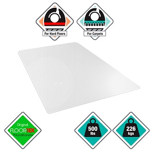 MegaMat® Heavy Duty Polycarbonate Chair Mat for Hard Floors and All Pile Carpets